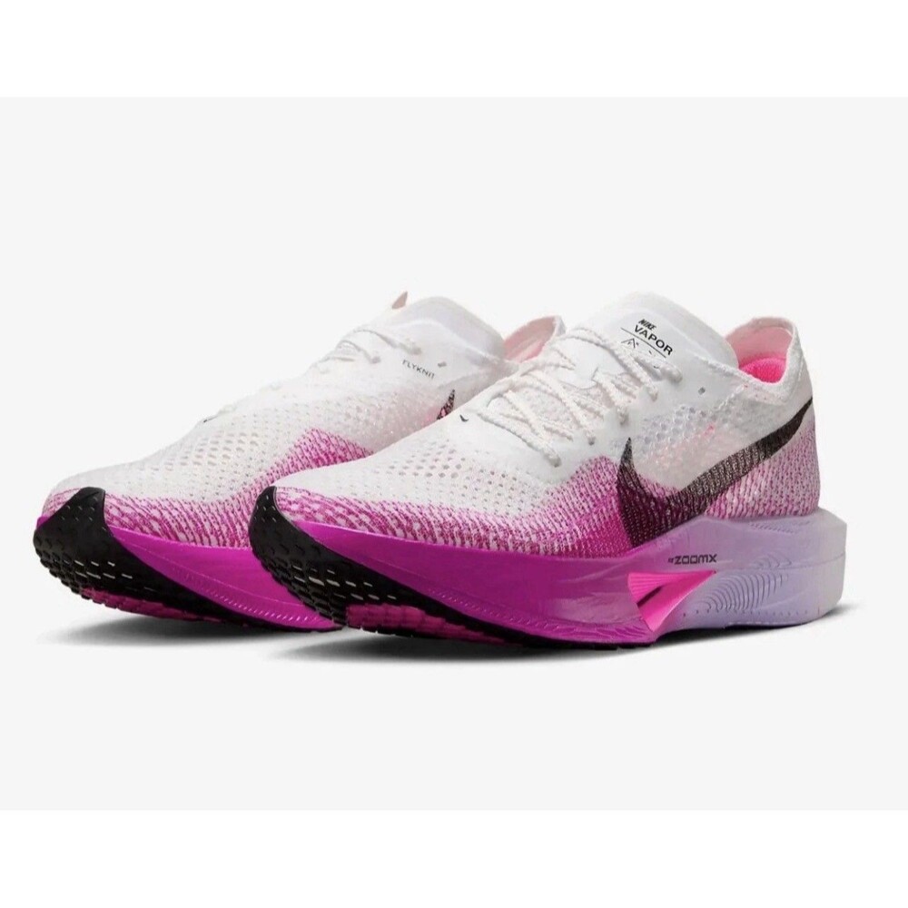 Mens Size 7.5 Nike ZoomX Vaporfly Next% 3 White Black Vivid Purple